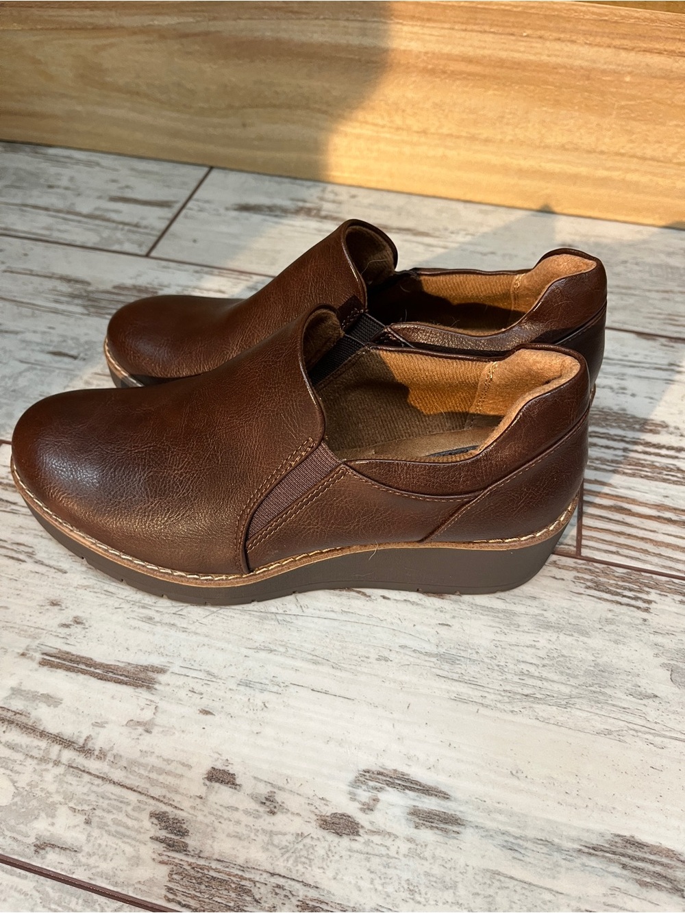 Eurosoft Fabri Wedge Slip On Loafer Boots Womens 7.5M Dark Brown Comfort - Picture 7 of 13